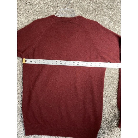 VINTAGE Woolf Brothers Sweater Mens Medium Red Orlon Acrylic Knit Made In USA - Picture 9 of 11